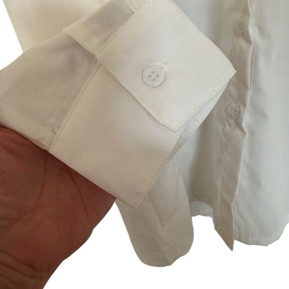 PRETTY LITTLE THING White Oversized Button-Up Relaxed Fit Dress Shirt Size 4 NWT - Picture 6 of 9